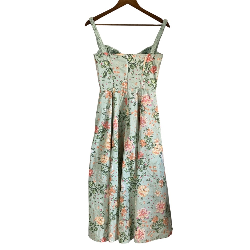 House of CB Sabrina Floral Print Corset Bustier Midi Floral Dress with Box - Picture 5 of 15